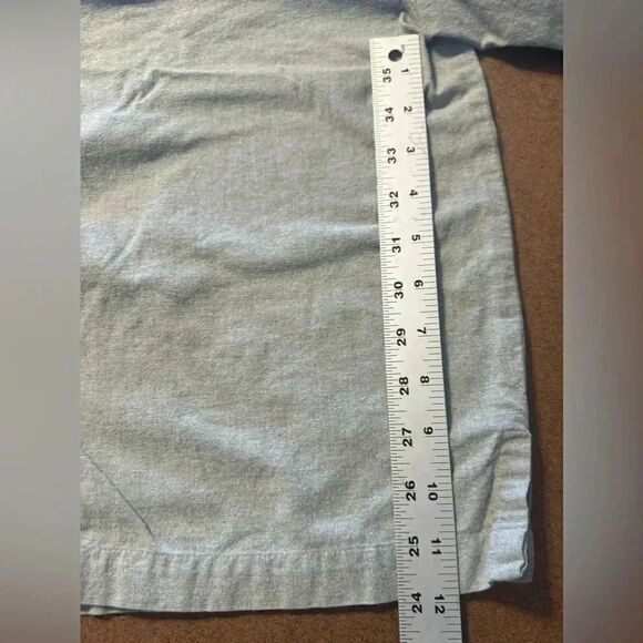 J. Jill Cotton Blouse with Floral Embroidery | Light Blue-Gray | Size M - Picture 7 of 9